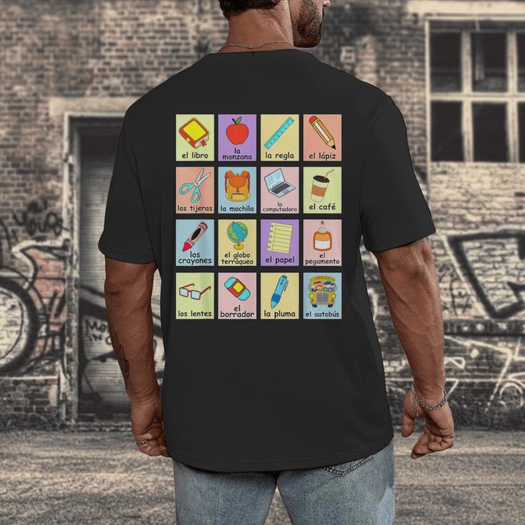 Dual Language Crew Bilingual Spanish Teacher Back To School For Men Women Men's Back Print T-Shirt, funny design