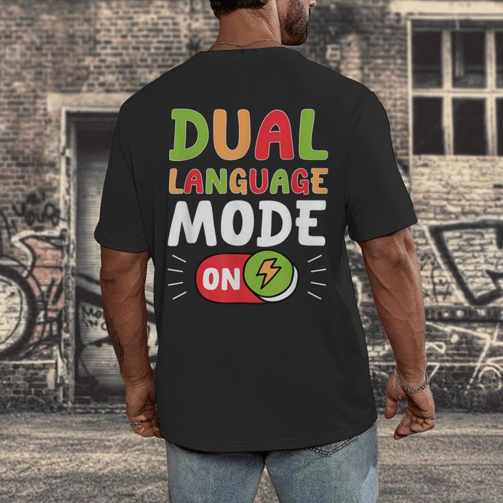 Dual Language Teacher Bilingual Teacher Men's Back Print T-Shirt, funny design