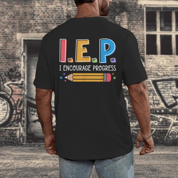 I E P I Encourage Progress Special Education Teacher Men's Back Print T-Shirt, funny design