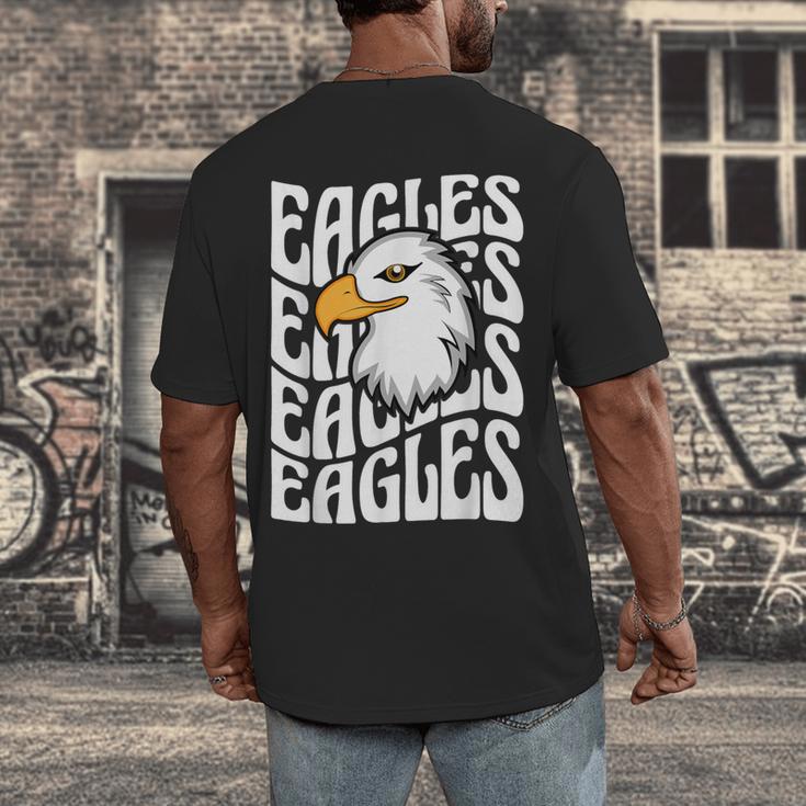 Eagles School Sports Fan Team Spirit Teacher Parent Student Men's Back Print T-Shirt, funny design