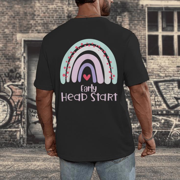 Early Headstart Cute Retro Rainbow Teachers Men's Back Print T-Shirt, funny design Early Headstart Cute Retro Rainbow Teachers Men's Back Print T-Shirt, funny design