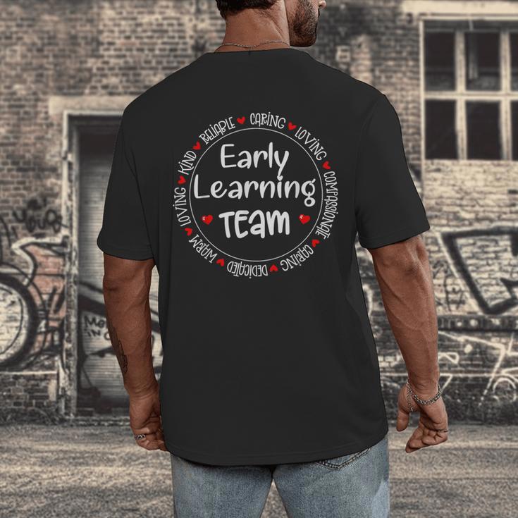 Early Learning TEAM Preschool Teacher Early Learners Crew Men's Back Print T-Shirt, funny design