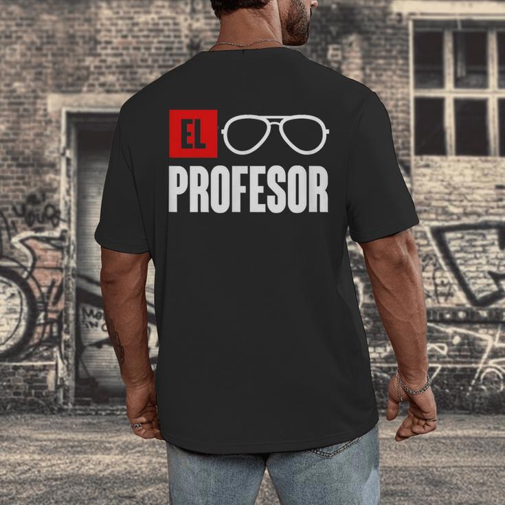 El Professor Money Costume Profesor Glasses Men Teacher Gift Men's Back Print T-Shirt, funny design El Professor Money Costume Profesor Glasses Men Teacher Gift Men's Back Print T-Shirt, funny design