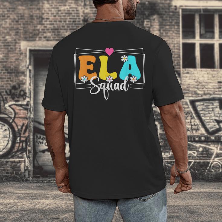 ELA Squad Teacher Back To School English Language Arts Men's Back Print T-Shirt, funny design ELA Squad Teacher Back To School English Language Arts Men's Back Print T-Shirt, funny design