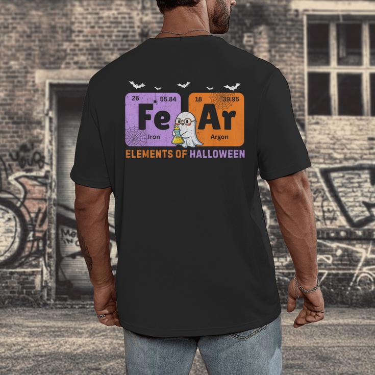 Elements Of Halloween Fear Periodically Chemistry Teacher Men's Back Print T-Shirt, funny design