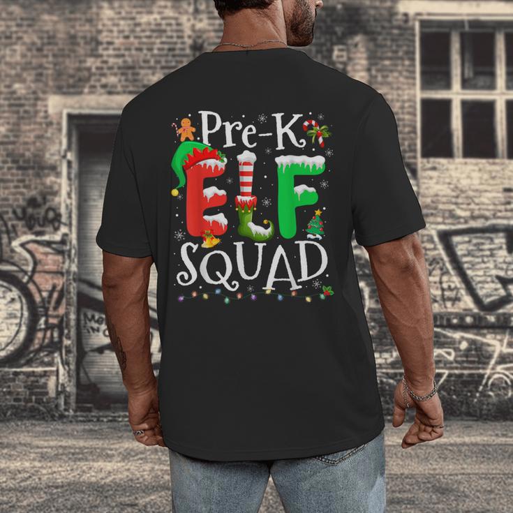Elf Squad Pre-k Teacher Christmas Child Xmas Men's Back Print T-Shirt, funny design