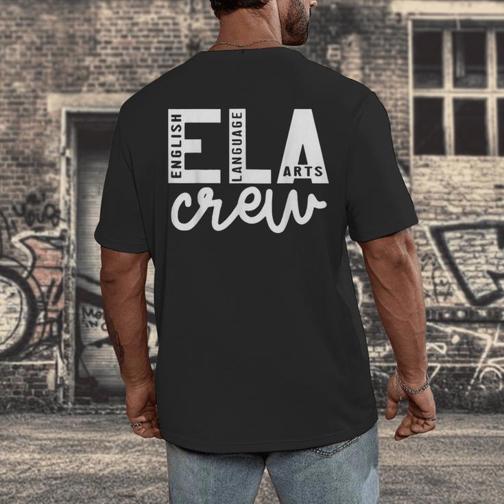 English Language Art Teacher Crew ELA Squad English Teacher Men's Back Print T-Shirt, funny design