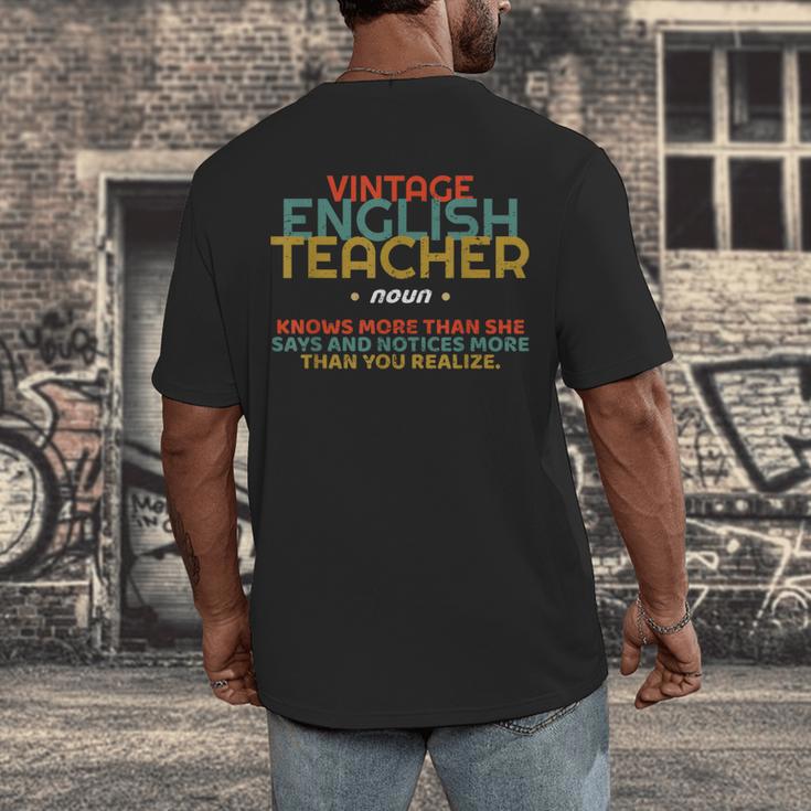 ENGLISH TEACHER Definition Vintage Tee T-Shirt Men's Back Print T-Shirt, funny design ENGLISH TEACHER Definition Vintage Tee T-Shirt Men's Back Print T-Shirt, funny design