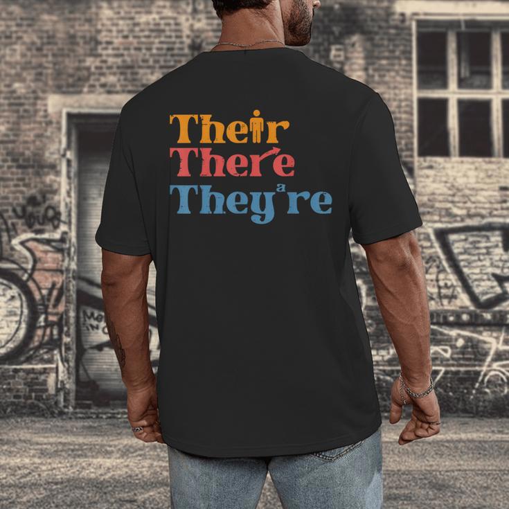 English Teacher Their There Theyre Grammar Men Women Men's Back Print T-Shirt, funny design English Teacher Their There Theyre Grammar Men Women Men's Back Print T-Shirt, funny design