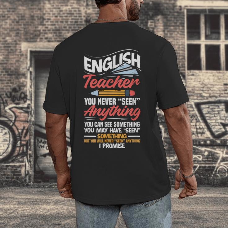 English Teacher Men's Back Print T-Shirt, funny design