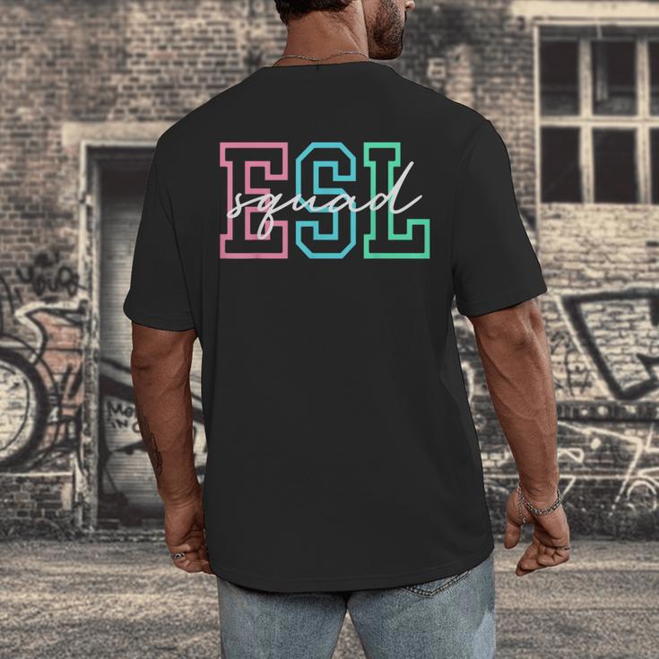 ESL Squad Teacher English As A Second Language Men's Back Print T-Shirt, funny design