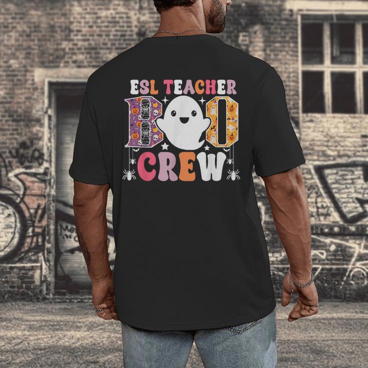 ESL Teacher Boo Crew Halloween Costume Men's Back Print T-Shirt, funny design