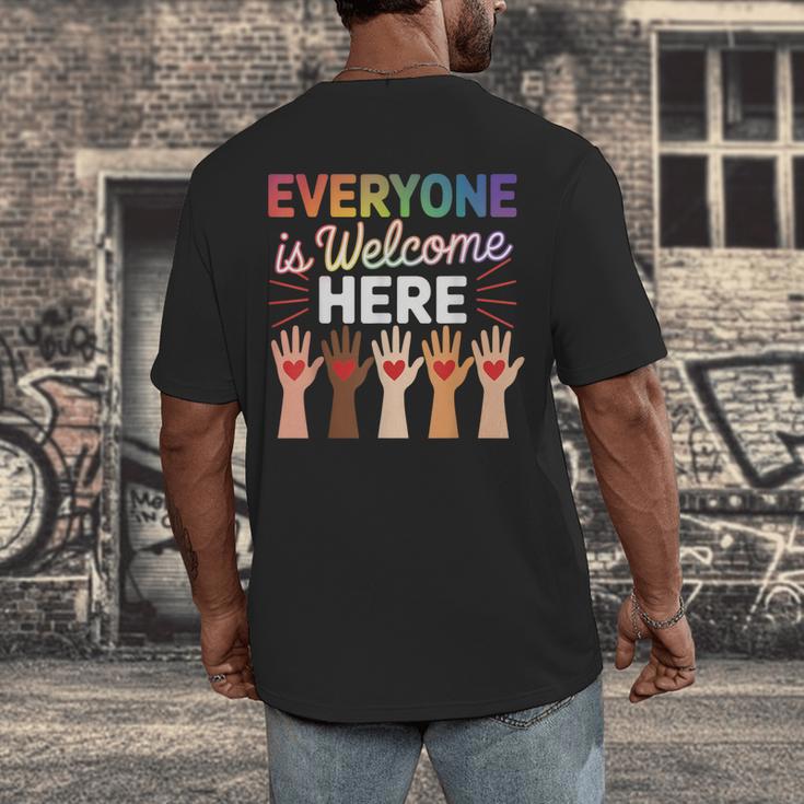Everyone Is Welcome Here Shirt Teacher Men's Back Print T-Shirt, funny design Everyone Is Welcome Here Shirt Teacher Men's Back Print T-Shirt, funny design