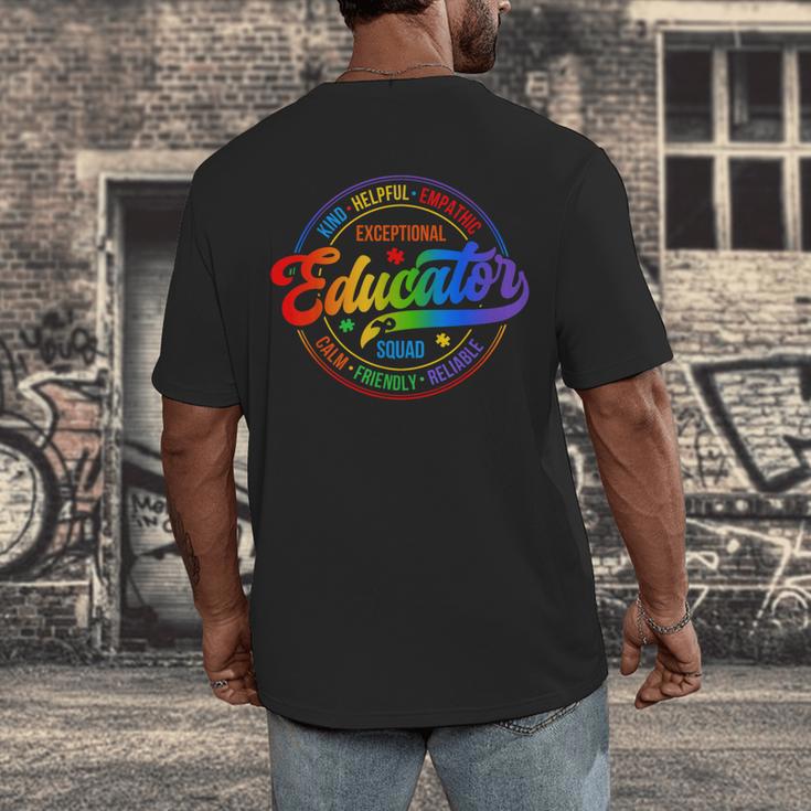Exceptional Educator Squad Special Education Teacher Autism Men's Back Print T-Shirt, funny design