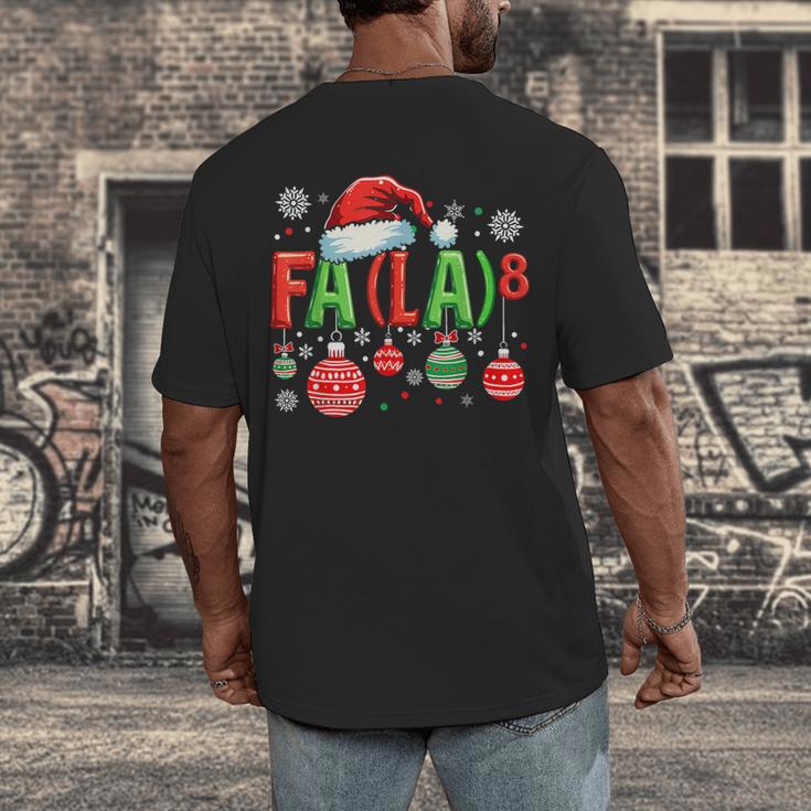 FA LA 8 Christmas Santa FA La Math Teacher Student Men's Back Print T-Shirt, funny design FA LA 8 Christmas Santa FA La Math Teacher Student Men's Back Print T-Shirt, funny design