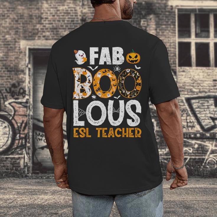 Faboolous ESL ESOL Teacher Spooky Teacher Halloween Costume For Men Women Men's Back Print T-Shirt, funny design