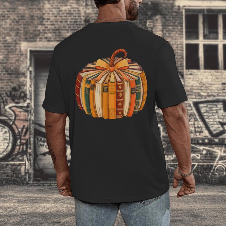 Fall Book Halloween Costume Autumn Pumpkin Teacher Kids Men's Back Print T-Shirt, funny design