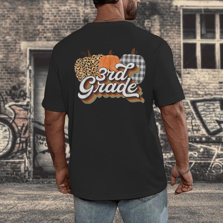 Fall Teacher Shirt 3rd Grade Teacher Retro Halloween Pumpkin Men's Back Print T-Shirt, funny design Fall Teacher Shirt 3rd Grade Teacher Retro Halloween Pumpkin Men's Back Print T-Shirt, funny design