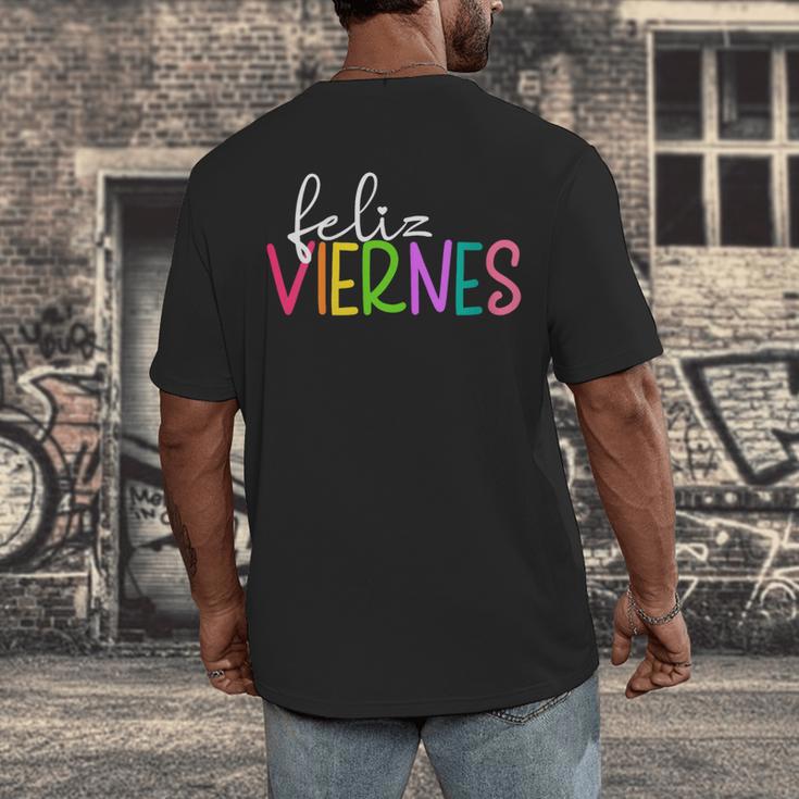 Feliz Viernes Happy Friday Spanish Teacher Friday Spanish Sp Men's Back Print T-Shirt, funny design Feliz Viernes Happy Friday Spanish Teacher Friday Spanish Sp Men's Back Print T-Shirt, funny design