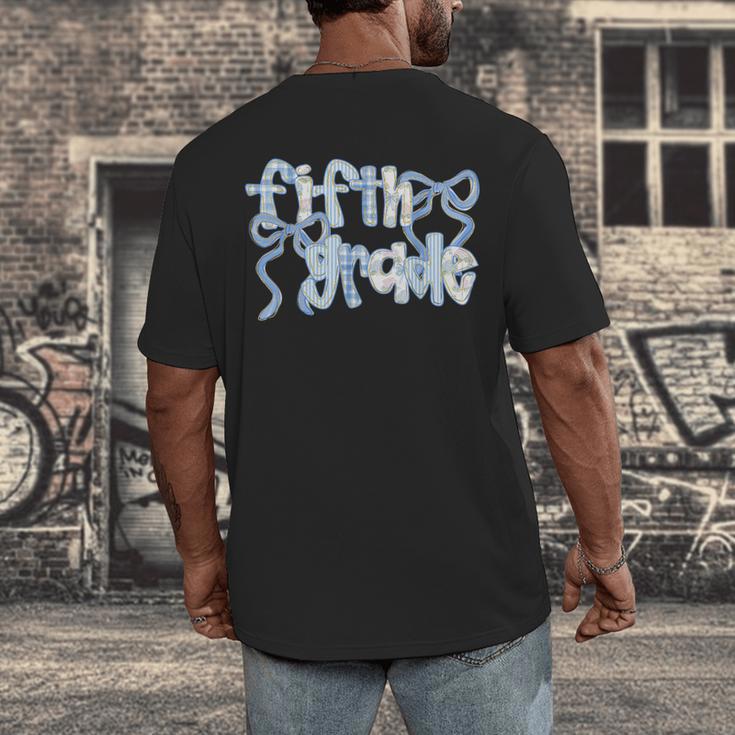 Fifth Grade Team Coquette Bow 5th Grade Teacher Girl Kid Men's Back Print T-Shirt, funny design Fifth Grade Team Coquette Bow 5th Grade Teacher Girl Kid Men's Back Print T-Shirt, funny design