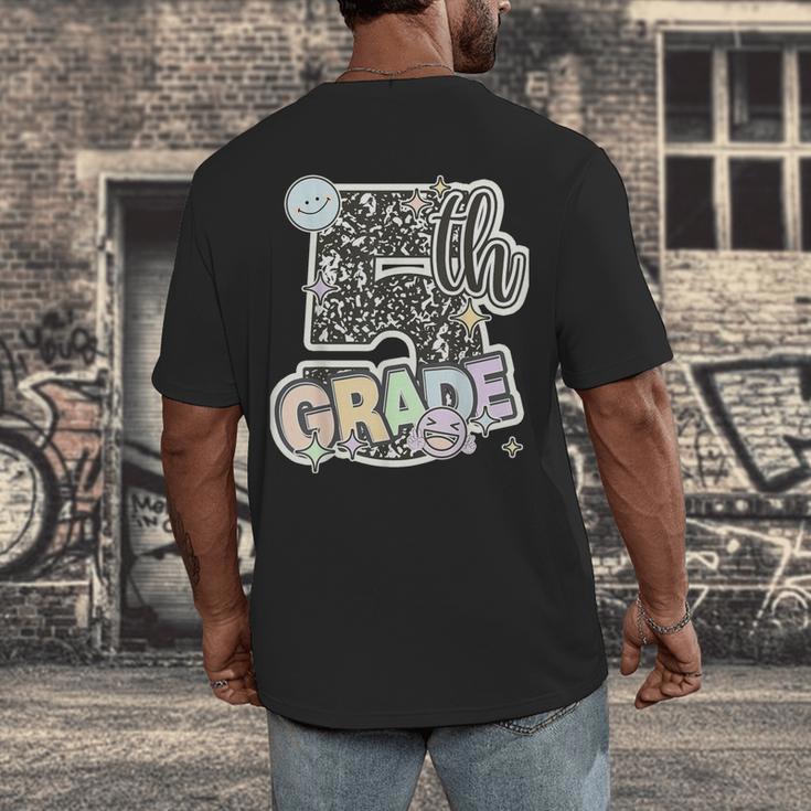 First Day Of Fifth Grade Composition Notebook Teacher Men's Back Print T-Shirt, funny design