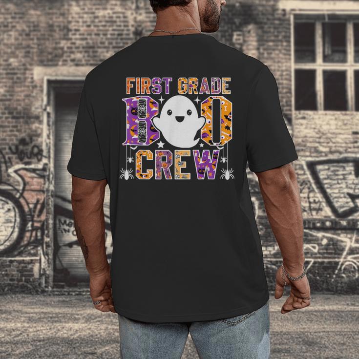 First Grade Boo Crew Teacher Student Halloween Costume Men's Back Print T-Shirt, funny design