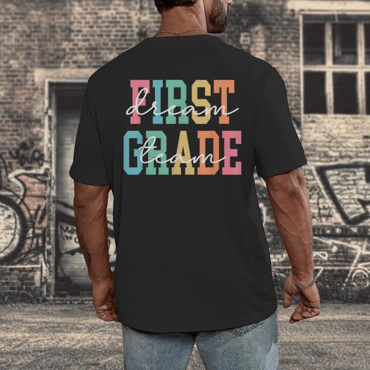 First Grade Dream Team Back To School 1st Grade Teacher Men's Back Print T-Shirt, funny design First Grade Dream Team Back To School 1st Grade Teacher Men's Back Print T-Shirt, funny design