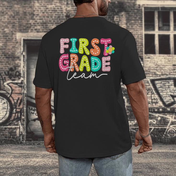 First Grade Team Teacher Back To School 1st Grade Squad Kids Men's Back Print T-Shirt, funny design