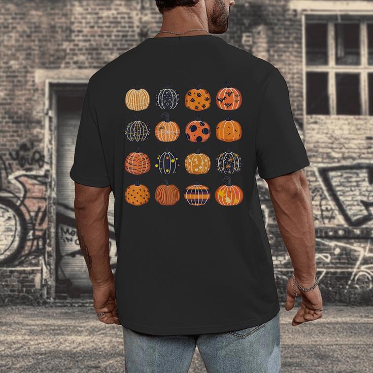 Folk Art Pumpkins Teacher Nurses Admin Witch Halloween Cute Men's Back Print T-Shirt, funny design Folk Art Pumpkins Teacher Nurses Admin Witch Halloween Cute Men's Back Print T-Shirt, funny design