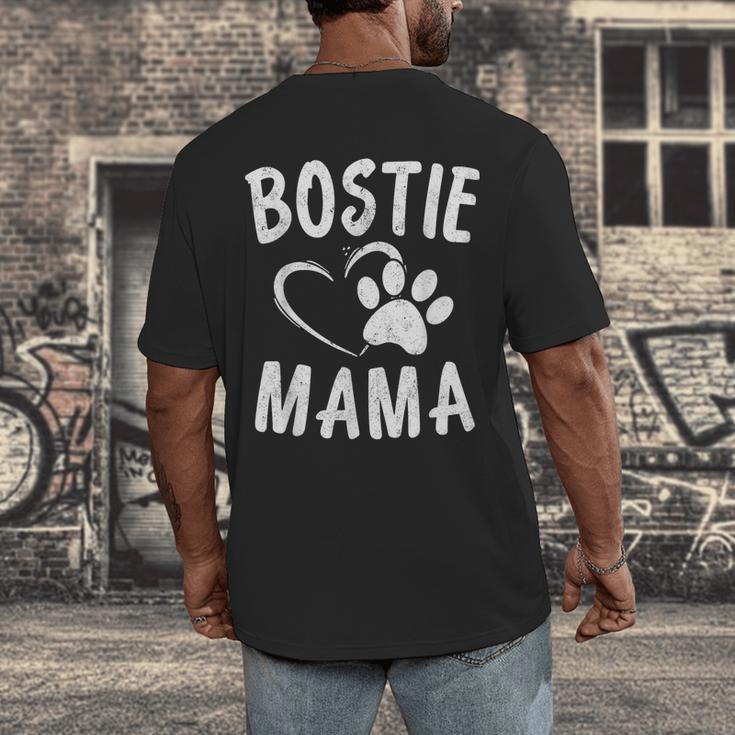 Fun Bostie Mama Dog Lover Apparel Boston Terrier Mom Men's Back Print T-Shirt, funny design