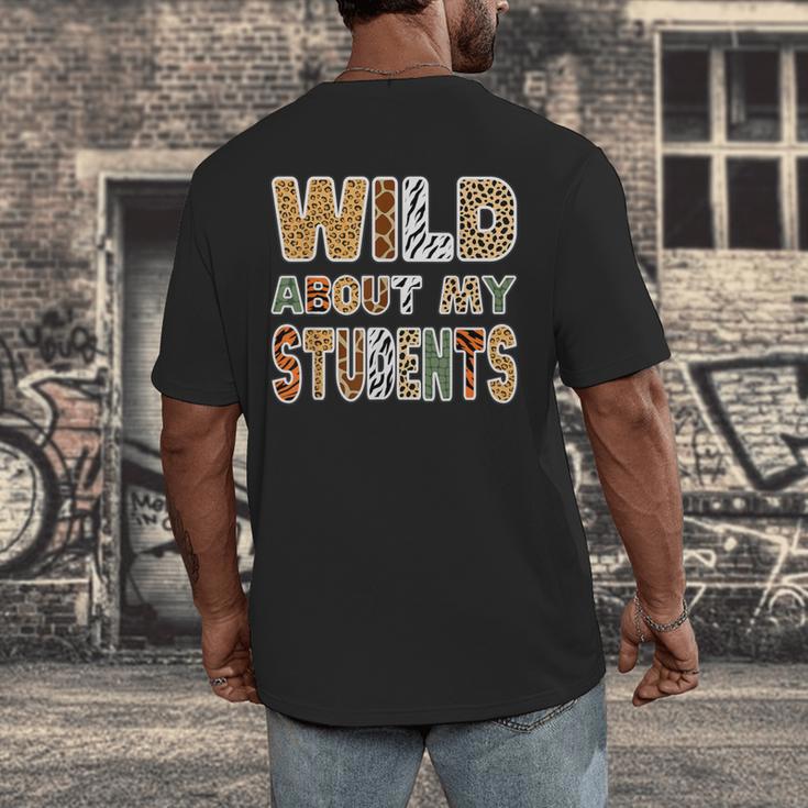 Fun Zoo Animal Print Teacher Shirts Wild About My Students Men's Back Print T-Shirt, funny design Fun Zoo Animal Print Teacher Shirts Wild About My Students Men's Back Print T-Shirt, funny design
