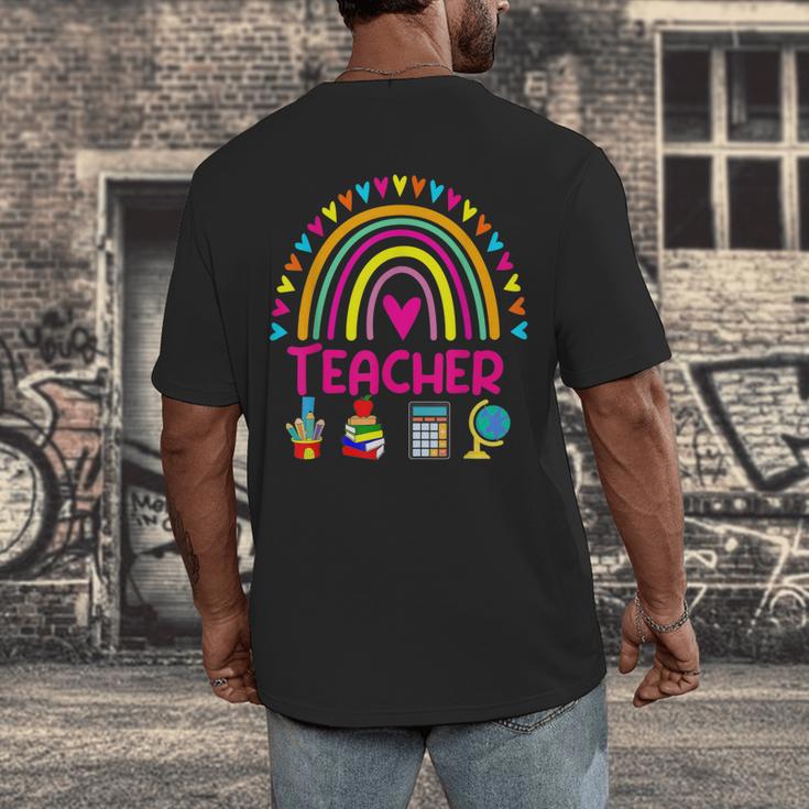 Future Kids Career Teacher Rainbow Boy Girl Graduations Men's Back Print T-Shirt, funny design Future Kids Career Teacher Rainbow Boy Girl Graduations Men's Back Print T-Shirt, funny design
