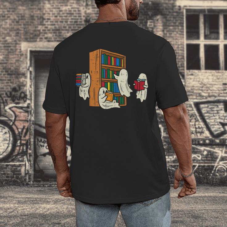 Ghosts Reading Books Teacher Halloween Librarian Boooks Men's Back Print T-Shirt, funny design Ghosts Reading Books Teacher Halloween Librarian Boooks Men's Back Print T-Shirt, funny design