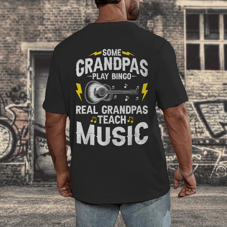 Some Grandpas Play Bingo Real Grandpas Teach Music Teacher Men's Back Print T-Shirt, funny design Some Grandpas Play Bingo Real Grandpas Teach Music Teacher Men's Back Print T-Shirt, funny design