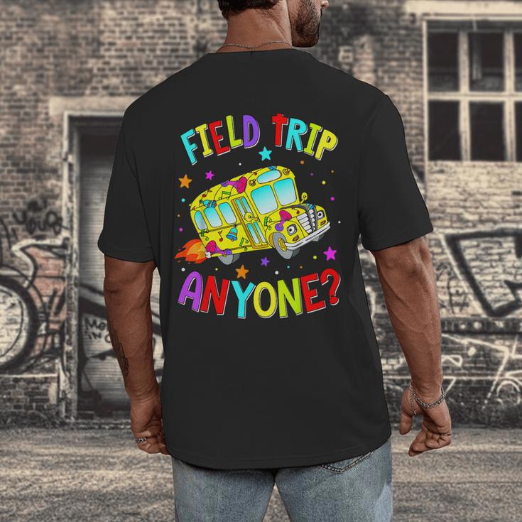 Groovy Field Trip Anyone Happy Field Day For Teachers Kids Men's Back Print T-Shirt, funny design Groovy Field Trip Anyone Happy Field Day For Teachers Kids Men's Back Print T-Shirt, funny design