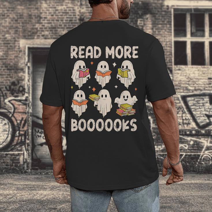 Groovy Halloween Ghost Read More Boooooks Librarian Teacher For Men Women Kids Men's Back Print T-Shirt, funny design Groovy Halloween Ghost Read More Boooooks Librarian Teacher For Men Women Kids Men's Back Print T-Shirt, funny design