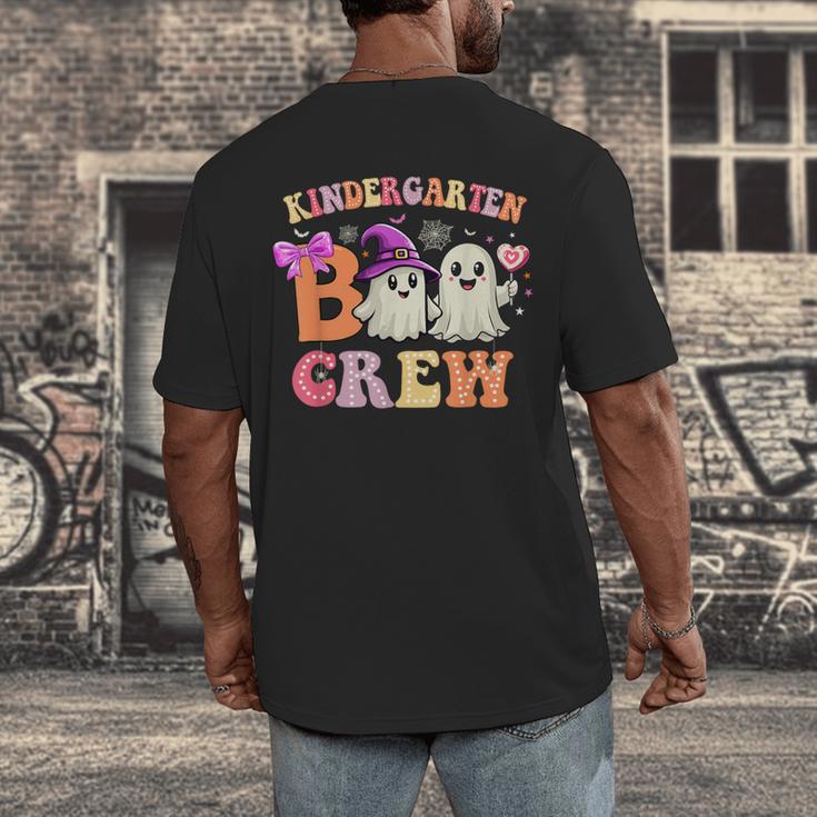 Groovy Kindergarten Boo Crew Kinder Halloween Teacher Kids Men's Back Print T-Shirt, funny design