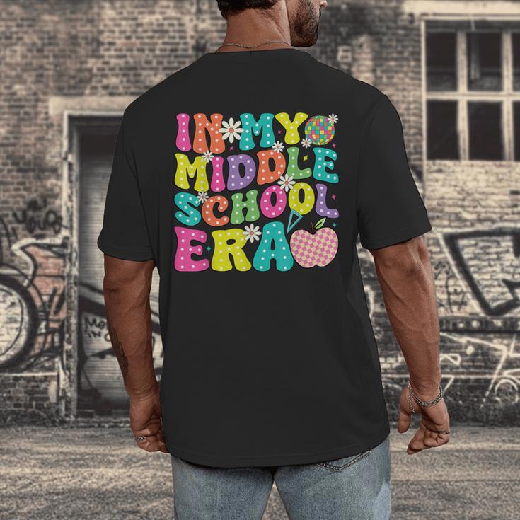 Groovy In My Middle School Era Back To School Teacher Men's Back Print T-Shirt, funny design