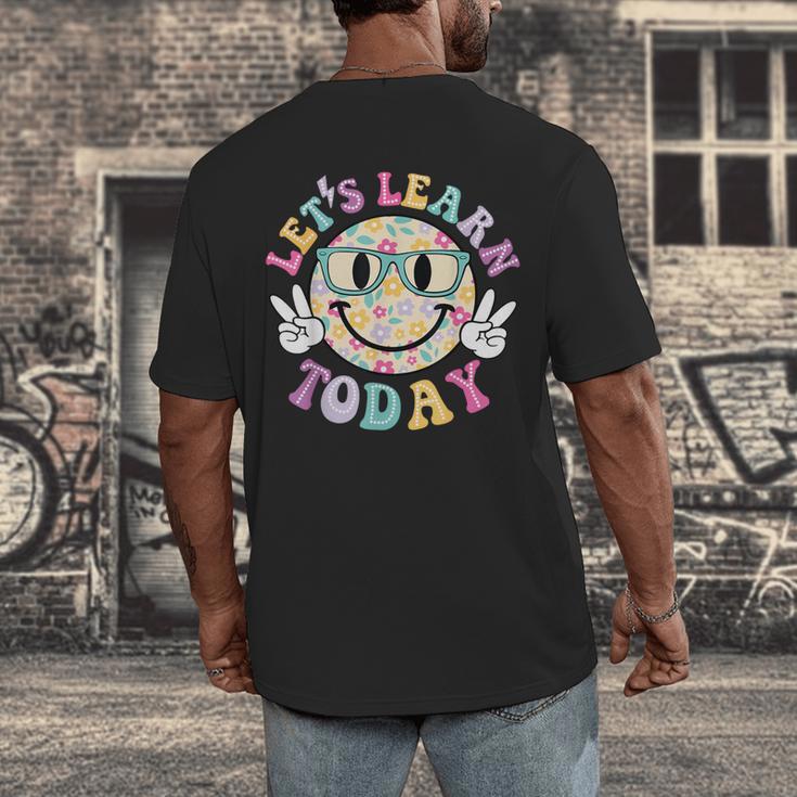 Groovy Retro Lets Learn Today Teacher Student Back To School Men's Back Print T-Shirt, funny design Groovy Retro Lets Learn Today Teacher Student Back To School Men's Back Print T-Shirt, funny design