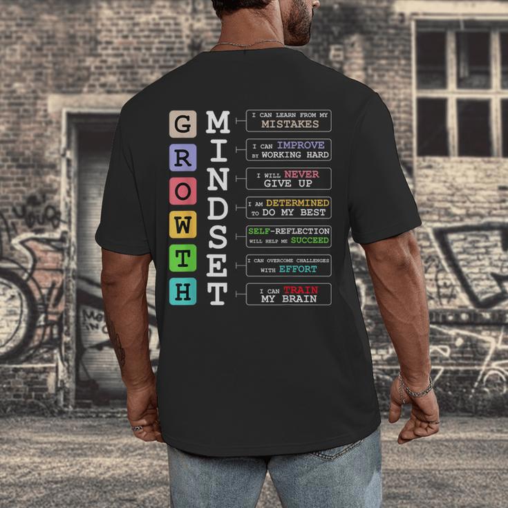 Growth Mindset Shirt Positive School Classroom Teacher Men's Back Print T-Shirt, funny design Growth Mindset Shirt Positive School Classroom Teacher Men's Back Print T-Shirt, funny design