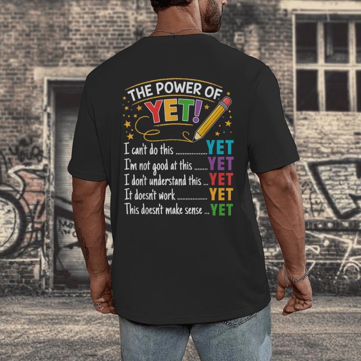 Growth Mindset Teacher Power Of Yet Inspirational Men's Back Print T-Shirt, funny design Growth Mindset Teacher Power Of Yet Inspirational Men's Back Print T-Shirt, funny design