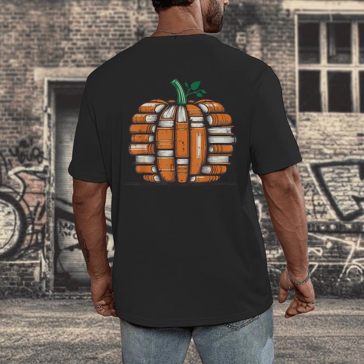 Halloween Books Pumpkin Reading Teacher Fall Men Women Men's Back Print T-Shirt, funny design Halloween Books Pumpkin Reading Teacher Fall Men Women Men's Back Print T-Shirt, funny design