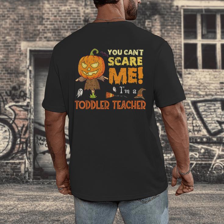 Halloween You Can't Scare Toddler Teacher For Men Women Men's Back Print T-Shirt, funny design