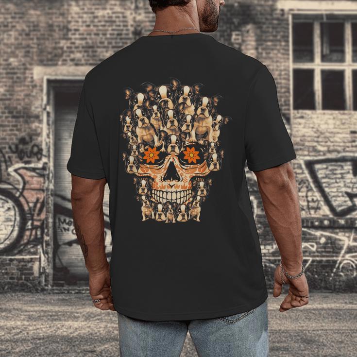 Halloween Costume Skull Boston Terrier Dog Lover For Men Women Kids Men's Back Print T-Shirt, funny design