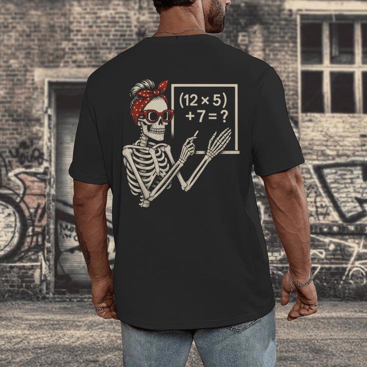Halloween Math Teacher Skeleton Six Seven Meme Brainrot Men's Back Print T-Shirt, funny design