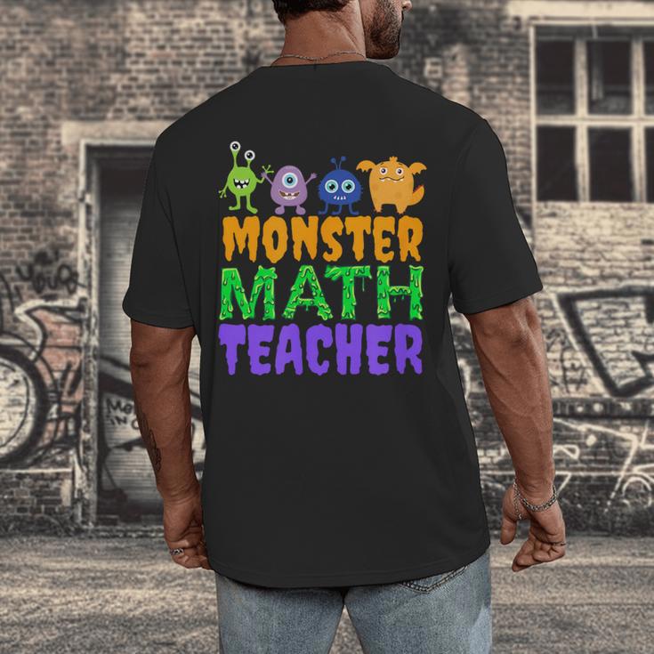 Halloween Monster Math Teacher Men Women Men's Back Print T-Shirt, funny design Halloween Monster Math Teacher Men Women Men's Back Print T-Shirt, funny design