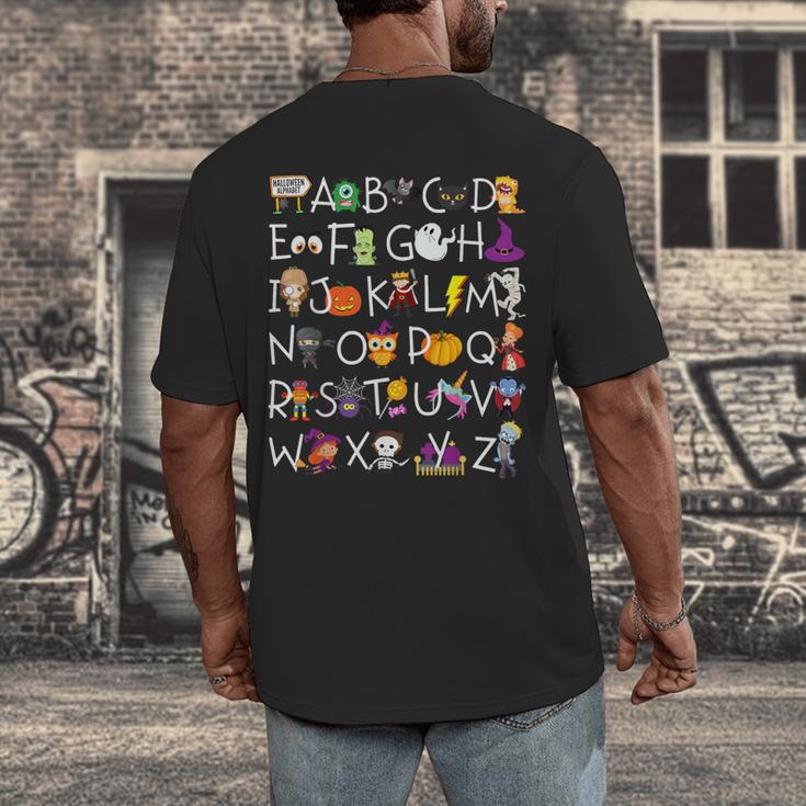 Halloween Nursery Teacher Shirt Halloween Alphabet Men's Back Print T-Shirt, funny design Halloween Nursery Teacher Shirt Halloween Alphabet Men's Back Print T-Shirt, funny design