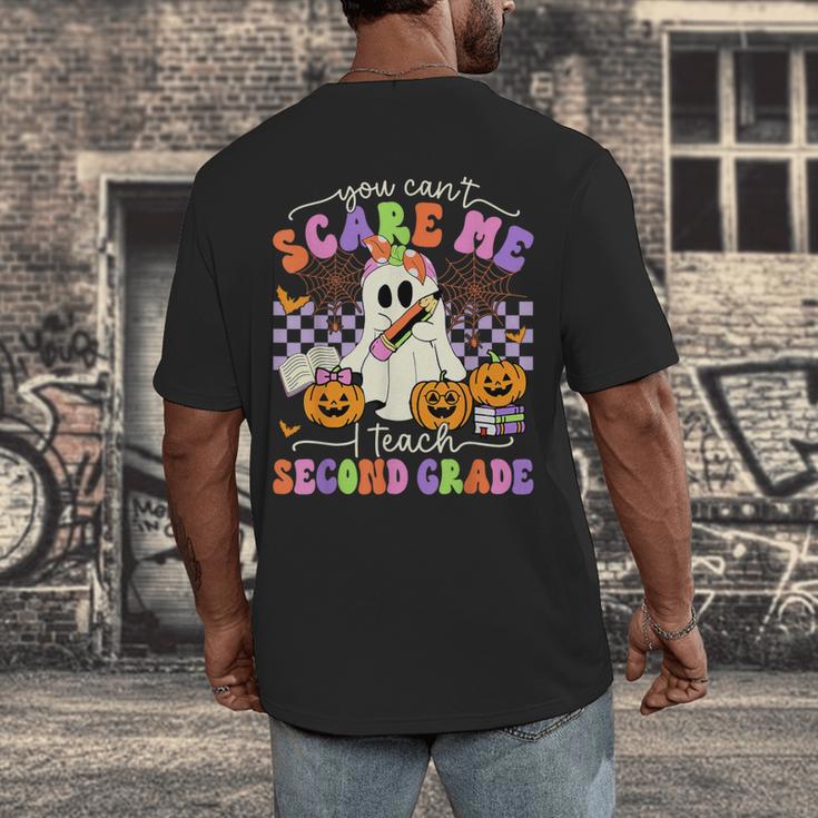 Halloween Teacher You Can't Scare Me I Teach Second Grade Men's Back Print T-Shirt, funny design