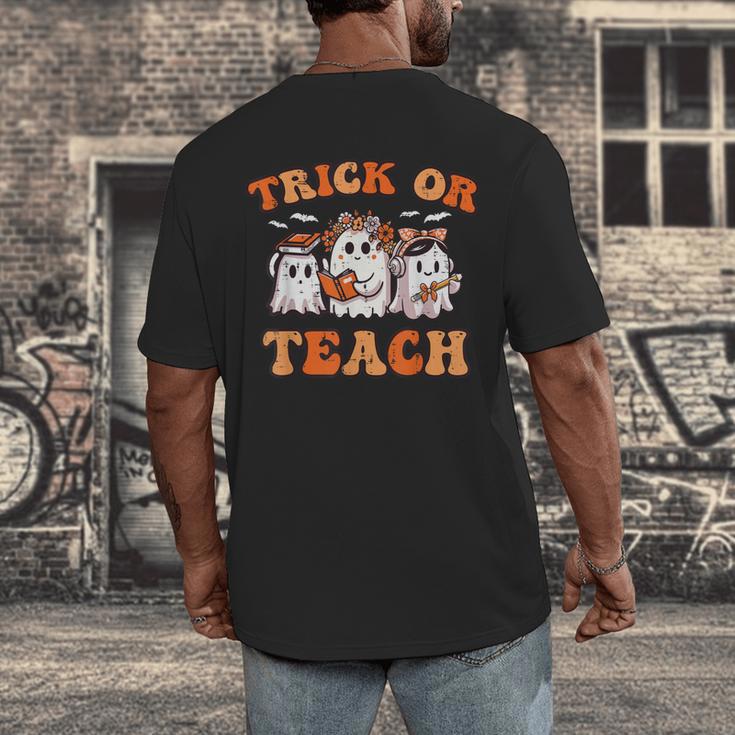 Halloween Teacher Ghosts Trick Or Teach Retro Costume Women Men's Back Print T-Shirt, funny design Halloween Teacher Ghosts Trick Or Teach Retro Costume Women Men's Back Print T-Shirt, funny design