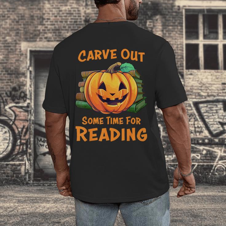 Halloween Teacher Librarian Pumpkin Reading Books Men Women Kids Men's Back Print T-Shirt, funny design Halloween Teacher Librarian Pumpkin Reading Books Men Women Kids Men's Back Print T-Shirt, funny design